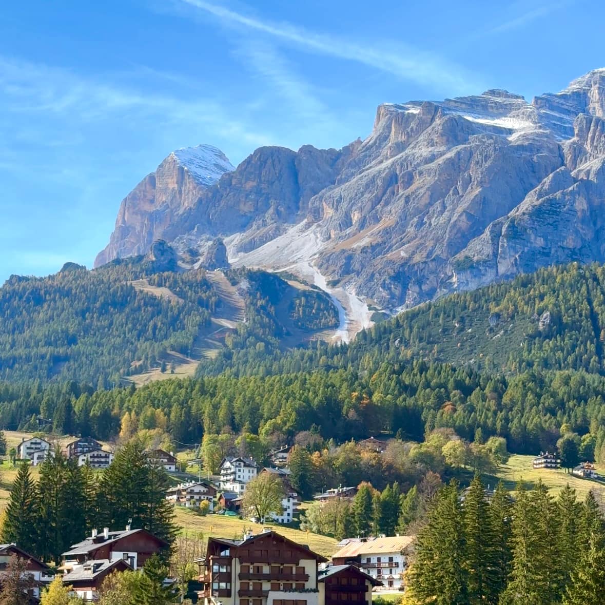 Cortina d'Ampezzo under the Tofane peaks
