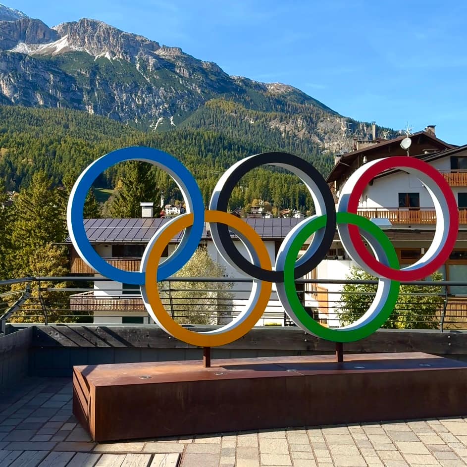 The Olympic rings in Cortina d'Ampezzo